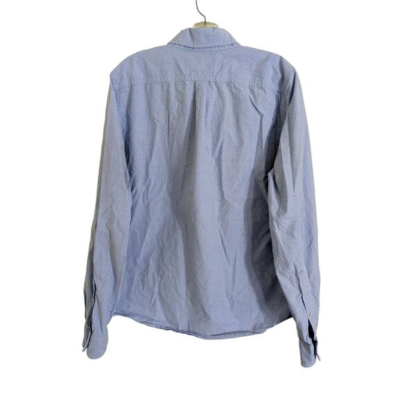 Abercrombie & Fitch Muscle Button Down Shirt Mens XL Blue Polka Dot Long Sleeve - Picture 2 of 5